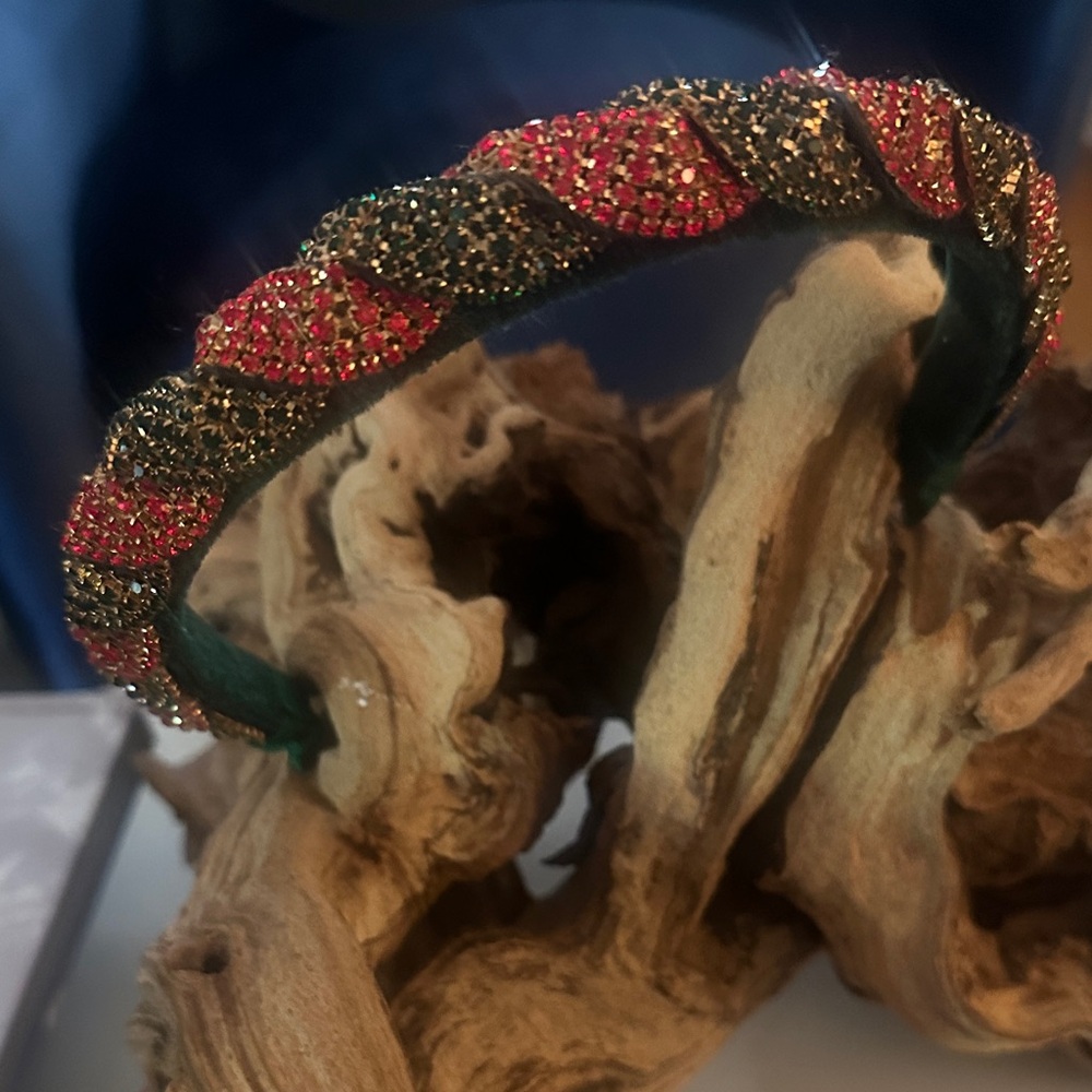 Source Unknown Red and Gold Braided Headband